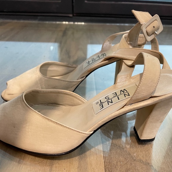 Suede Open-Toe Heels with Ankle Straps - Picture 5 of 8